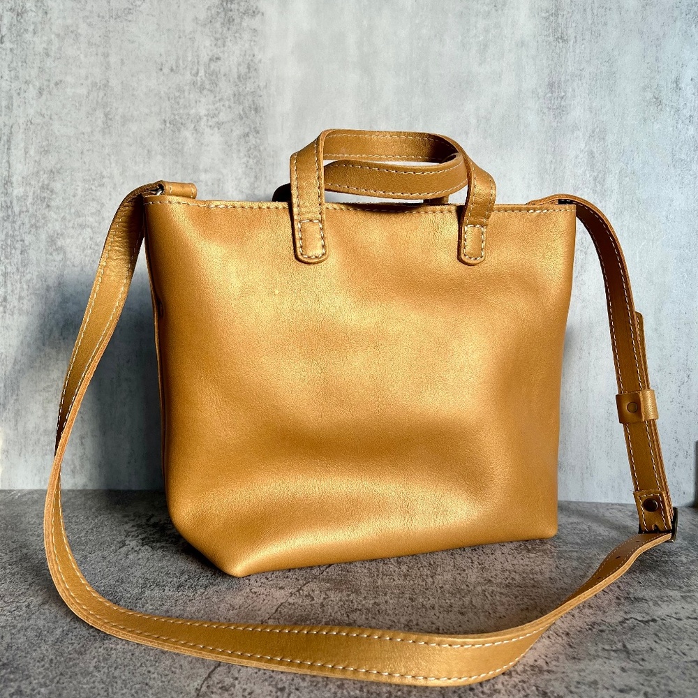 Portland Leather Goods Mini Crossbody Tote - Honeycomb